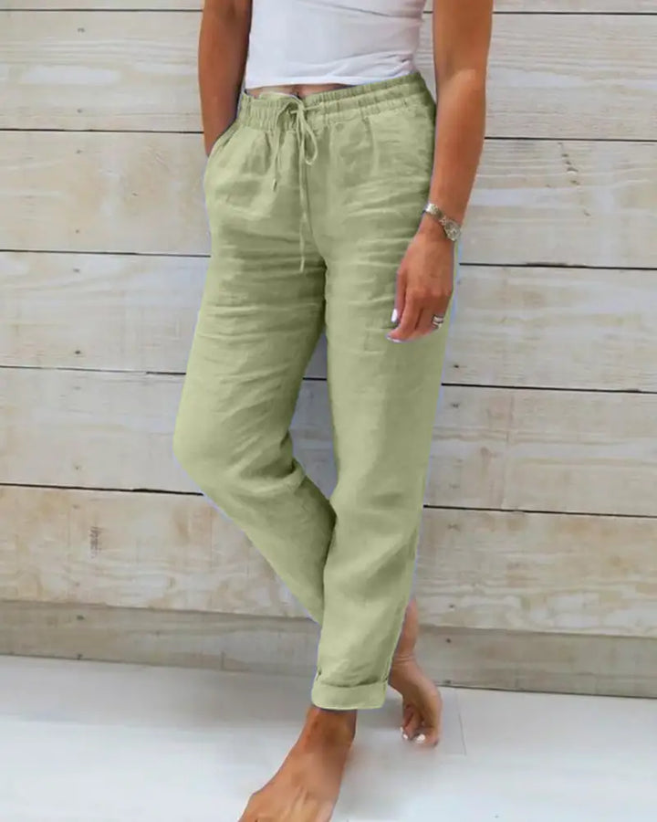 Linen Pants for Trousers for Women - None
