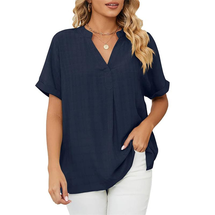 Lightweight Summer Blouse in Open-Weave Fabric