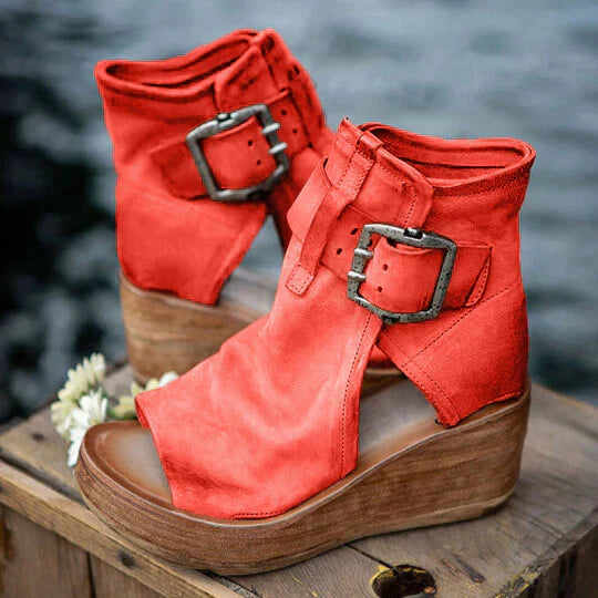 Bohemian Wedge Sandals with Non-Slip Rubber Sole