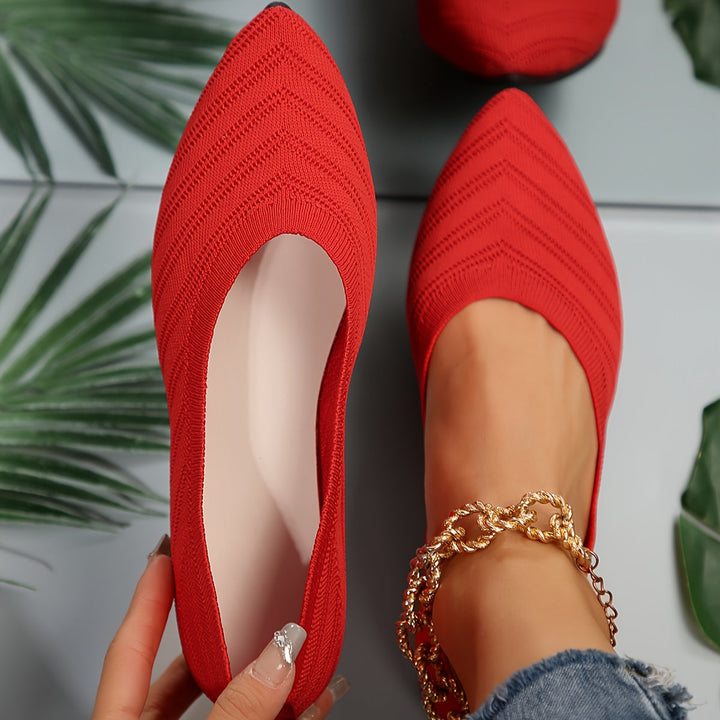Square Toe Slip-On Flats - Available in Multiple Colours
