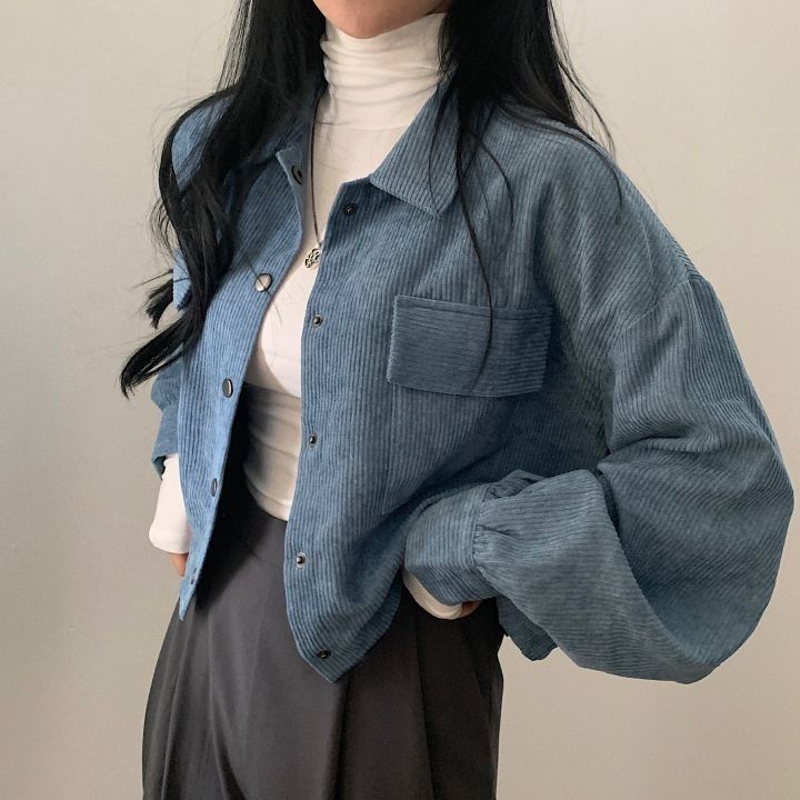 Ingrid Ribbed Corduroy Jacket in a Relaxed Oversized Fit