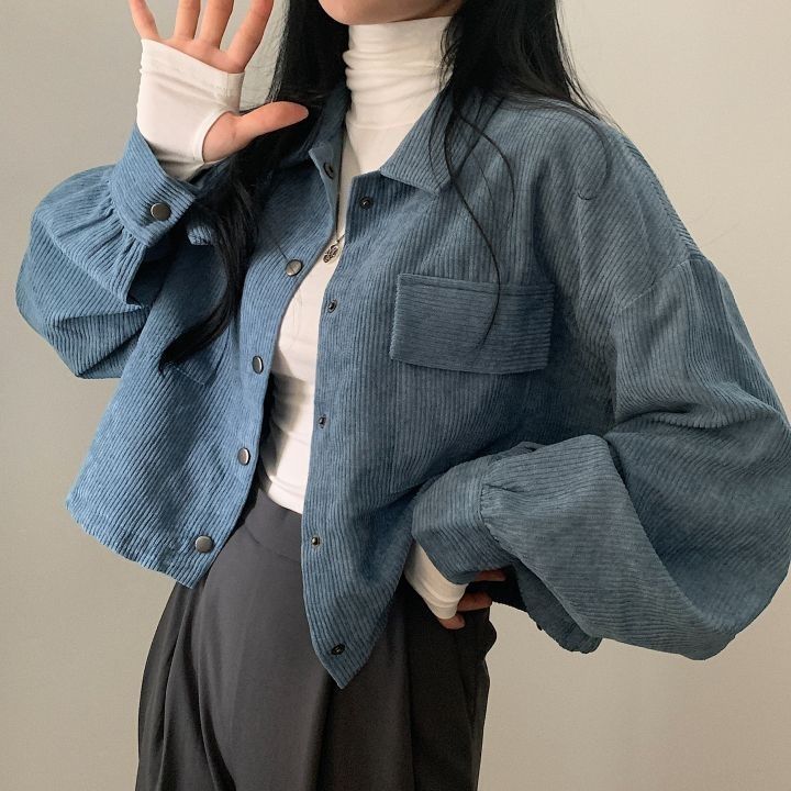 Ingrid Ribbed Corduroy Jacket in a Relaxed Oversized Fit