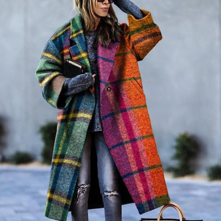 Long Wool Coat with Embellished Detail for Women