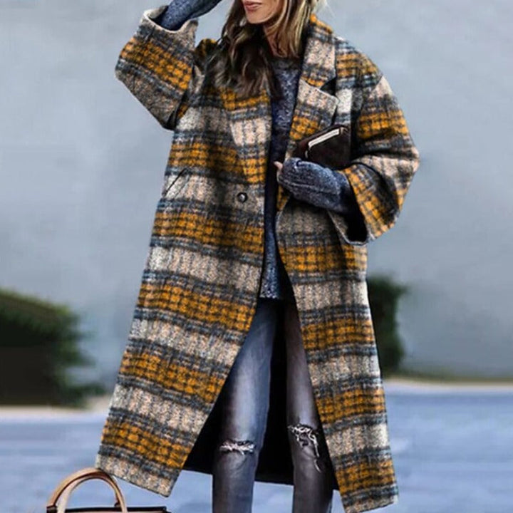 Long Wool Coat with Embellished Detail for Women