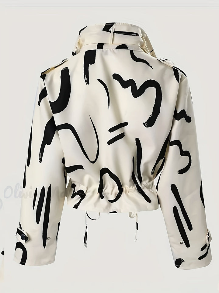 Stand-Up Collar Jacket with Concealed Placket for Women