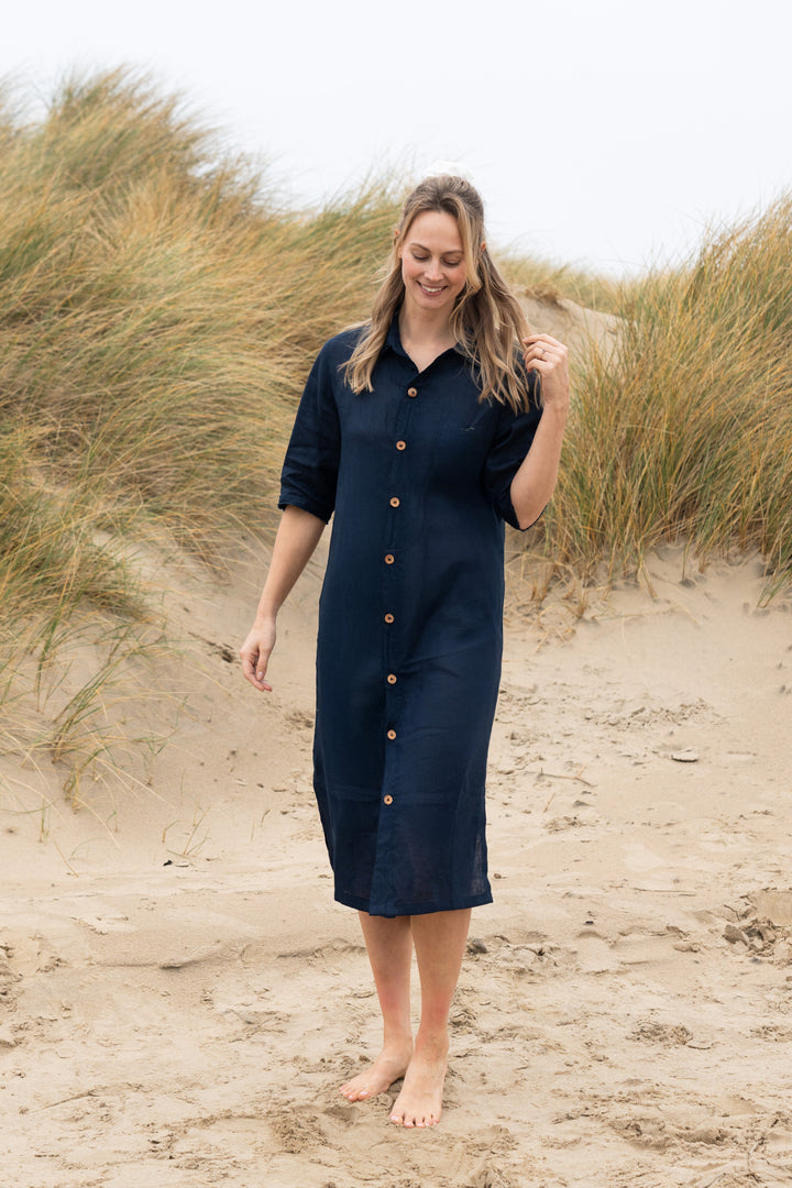 Dollie Linen Shirt Dress for Women - gallery