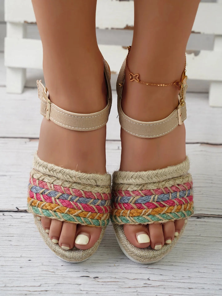 Rainbow Wedge Sandals for Women