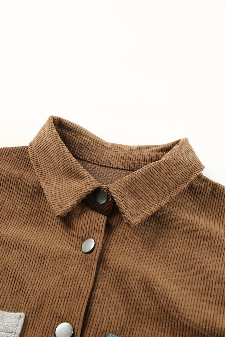Aztec-Inspired Corduroy Jacket in an Oversized Cut