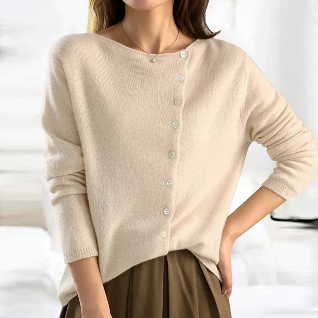 Wool Blend Jacket with Side Closure for Women