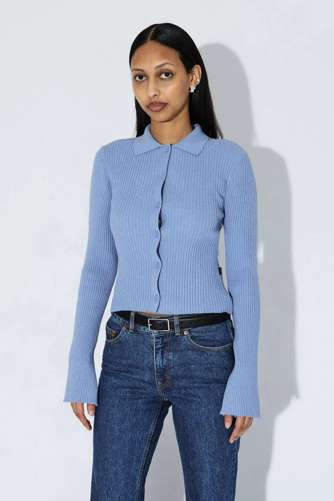 Dr Denim Eliza Dusty Blue Knitted Top for Women - gallery