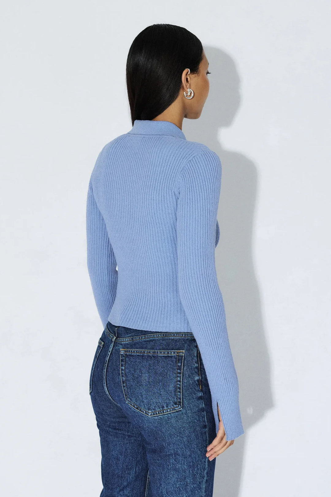 Dr Denim Eliza Dusty Blue Knitted Top for Women - gallery
