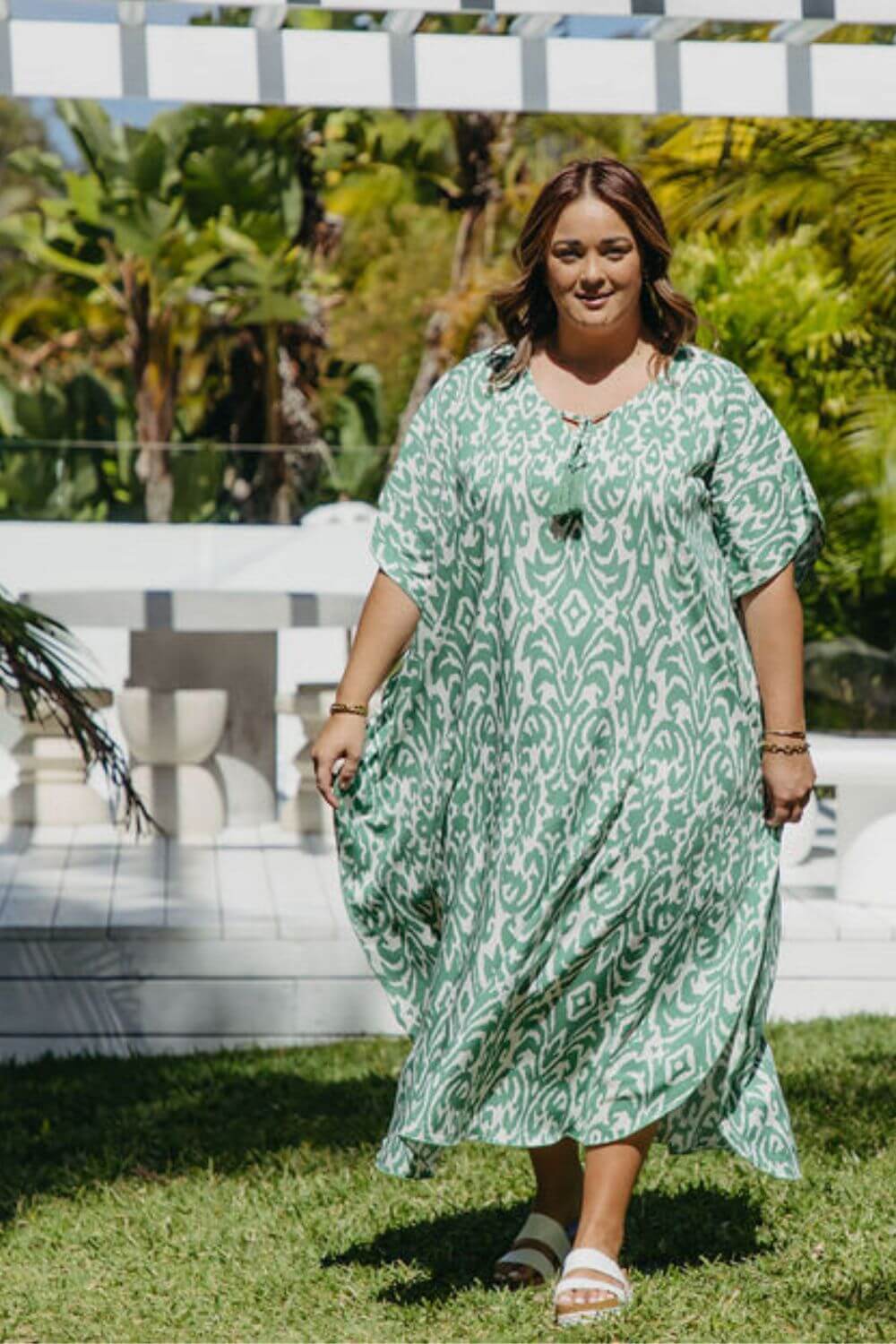 Emerald Escape Long Kaftan Dress for Women - gallery