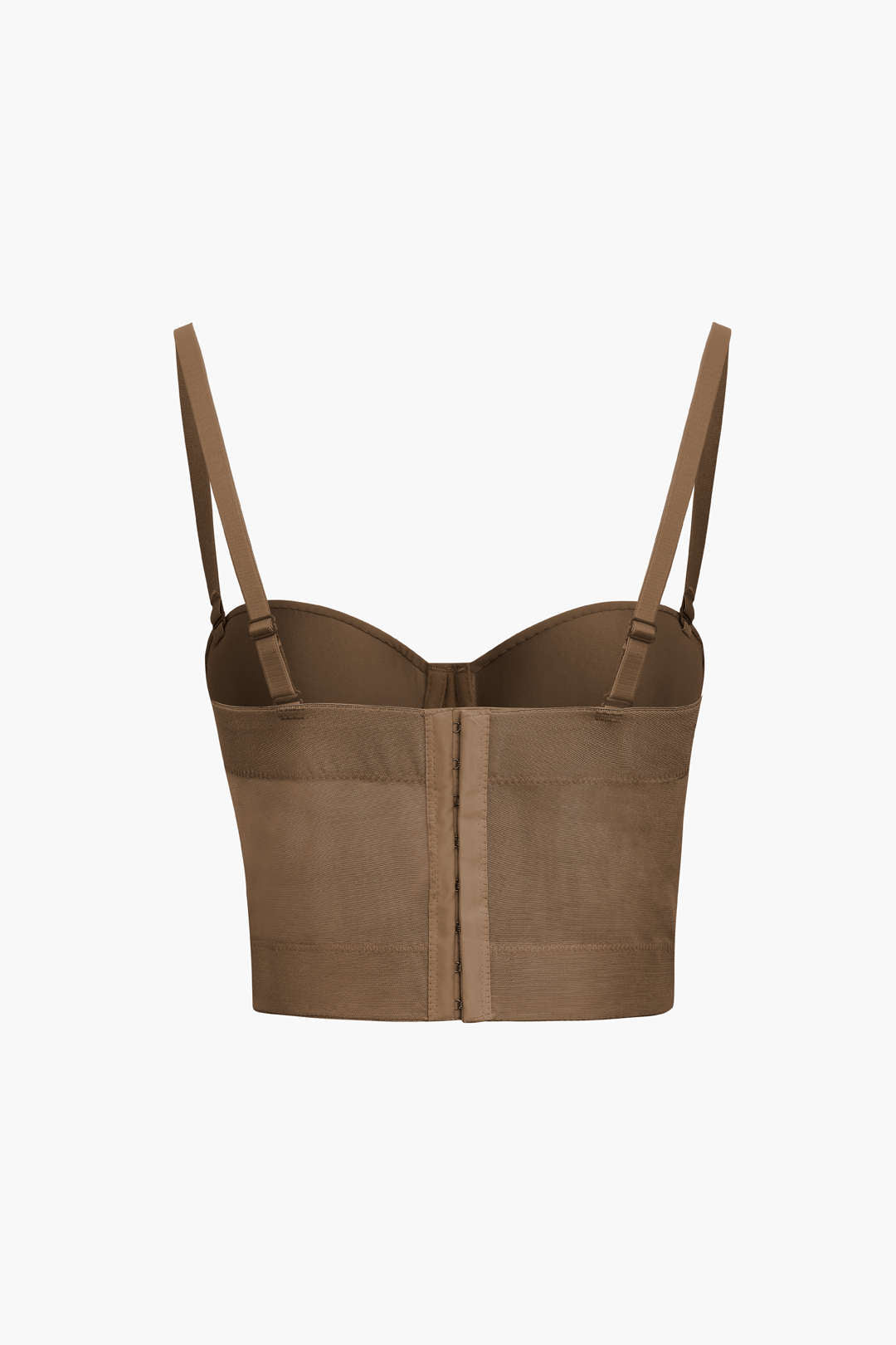 Sheer Mesh Underwire Bustier Top with Adjustable Straps
