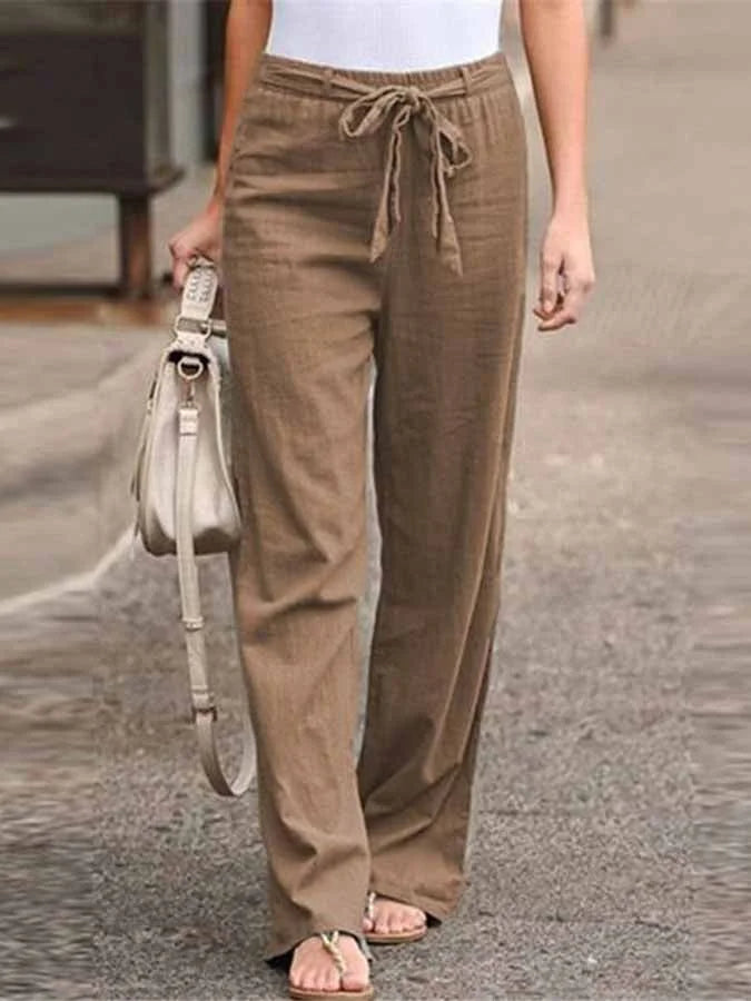 Wide-Leg Relaxed Trousers with an Elasticated Waist