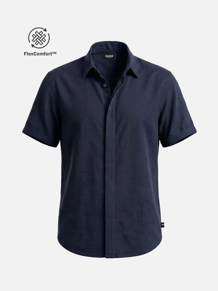 Linen Cotton Blend Short Sleeve Shirt for Men - gallery
