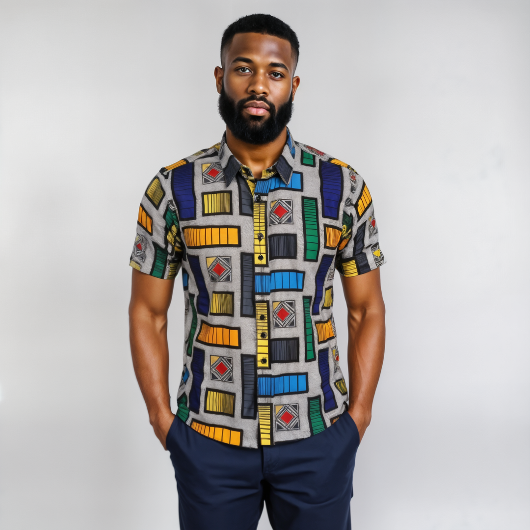 Justice African Print Long Sleeve Shirt for Men - gallery