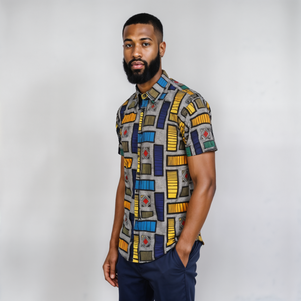 Justice African Print Long Sleeve Shirt for Men - gallery