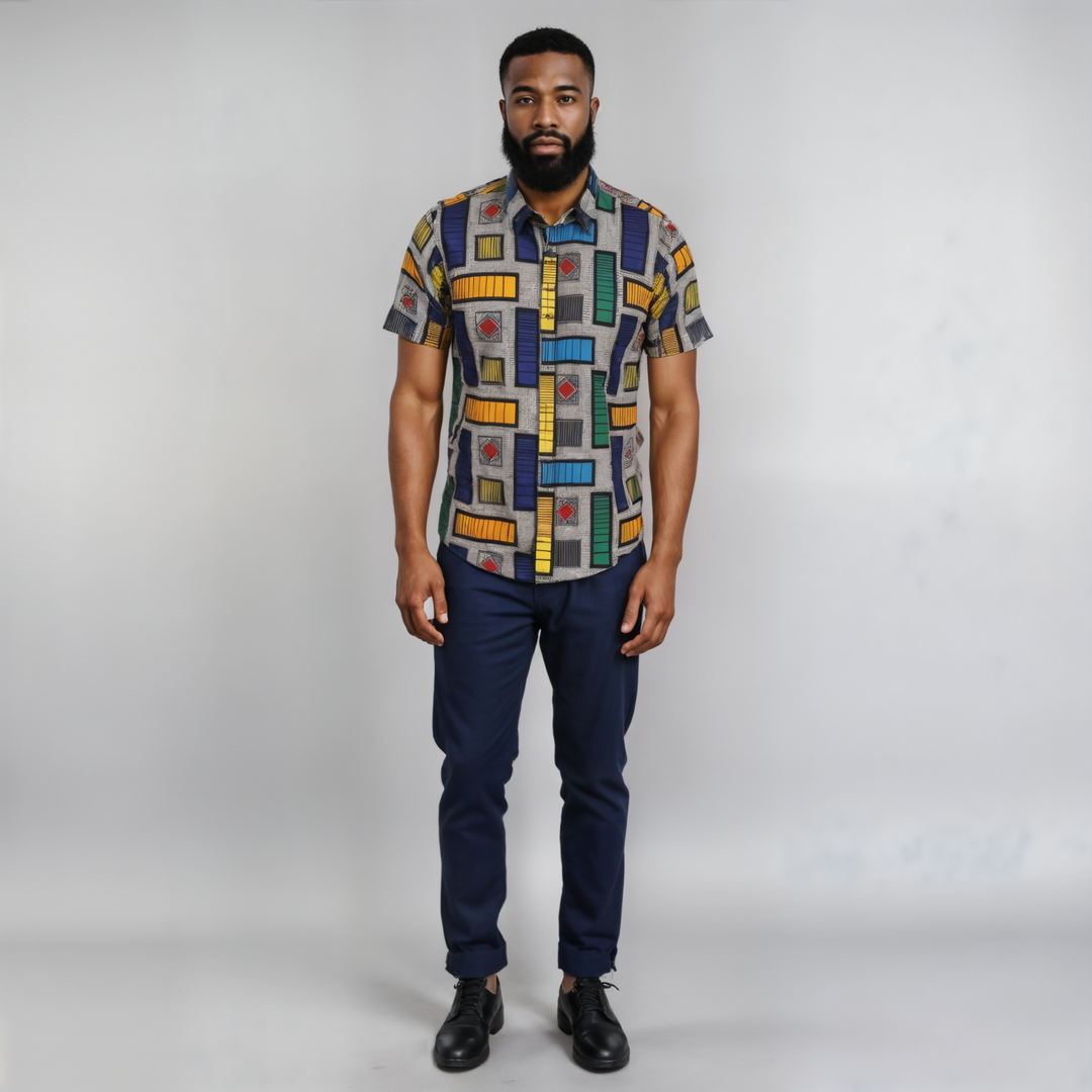 Justice African Print Long Sleeve Shirt for Men - gallery