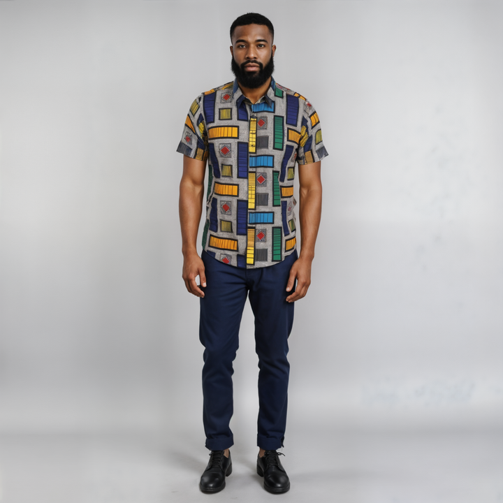 Justice African Print Long Sleeve Shirt for Men - gallery