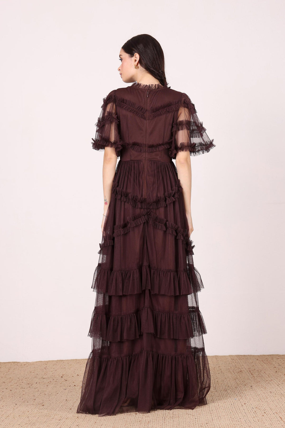 Florine Maxi Dress in Chocolate Plum — gallery