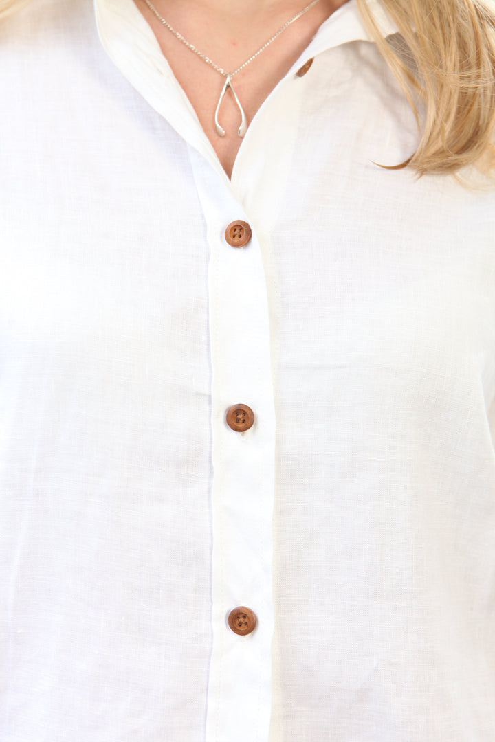 Freddie Linen Shirt Top for Women - gallery