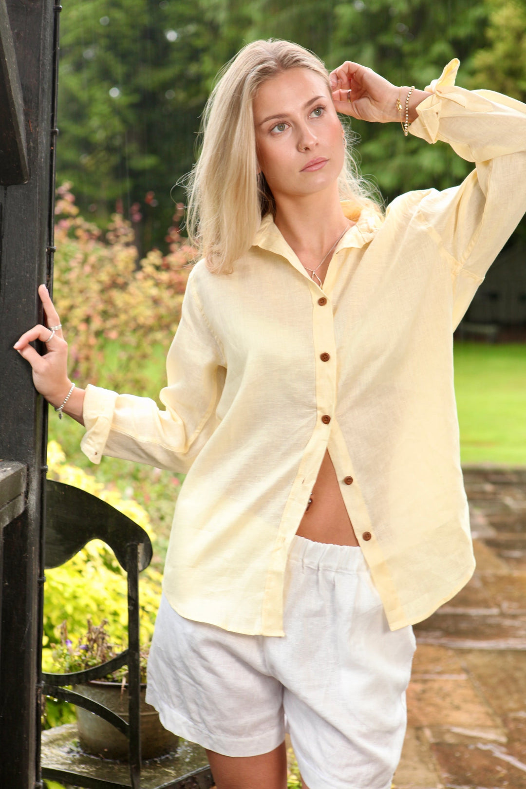 Freddie Linen Shirt | Classic Button Shirt — Primrose Yellow