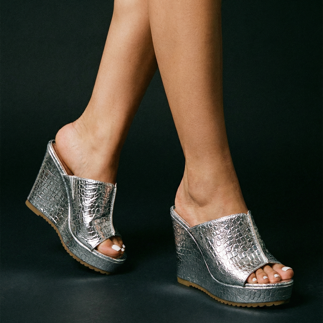 Glossy Wedge Sandals for Women - gallery