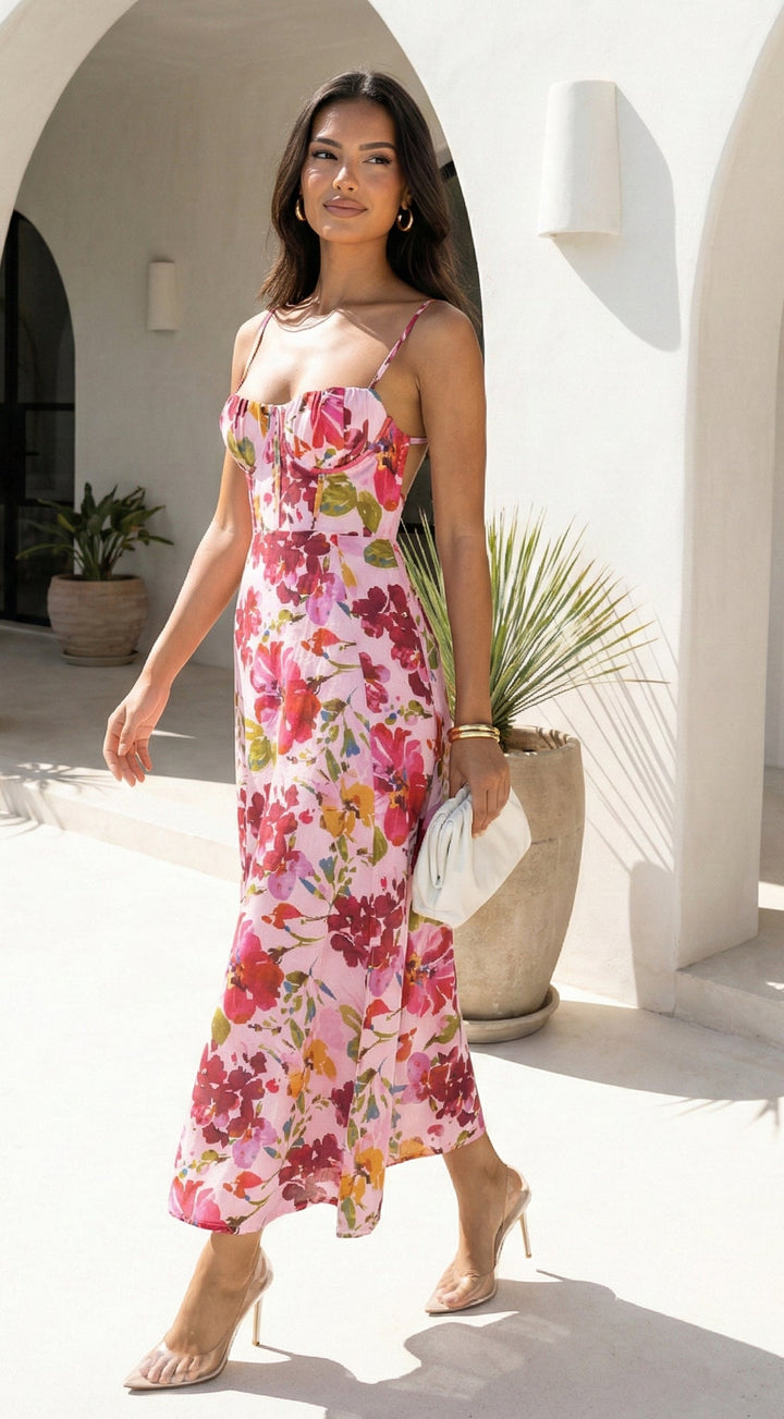 Floréa Bodice Floral Maxi Dress - Pink — gallery