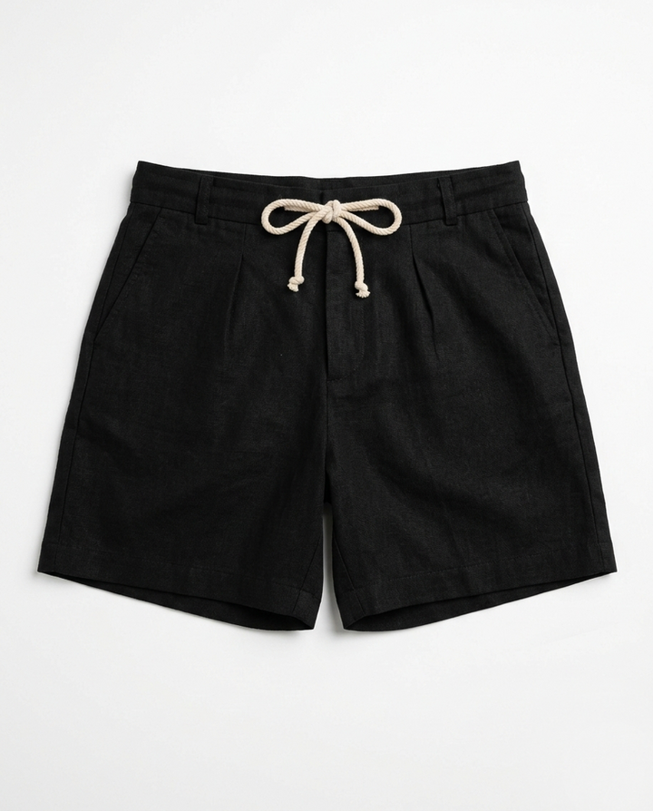 Black Linen Shorts for Men