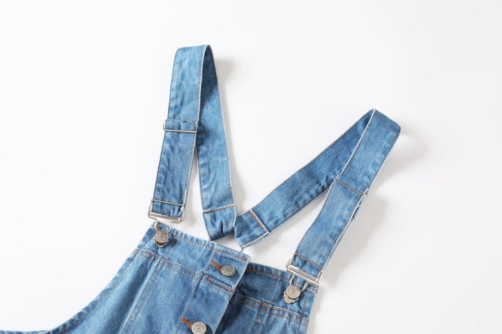 Gladys Plus Size Denim Suspender Dungaree Sleeveless Dress — gallery