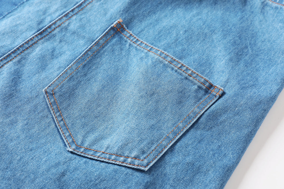 Gladys Plus Size Denim Suspender Dungaree Sleeveless Dress — gallery
