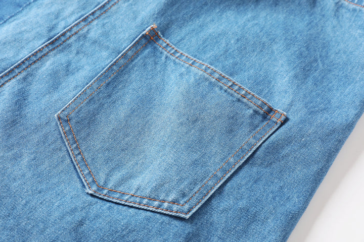 Gladys Plus Size Denim Suspender Dungaree Sleeveless Dress — gallery