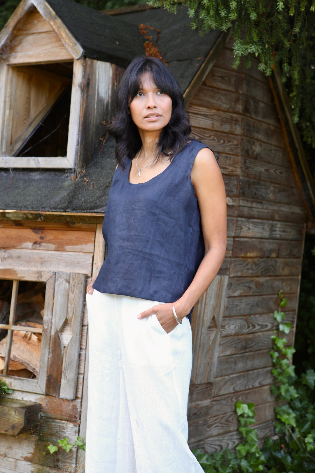 Gracie Linen Top | Sleeveless Linen Top — gallery