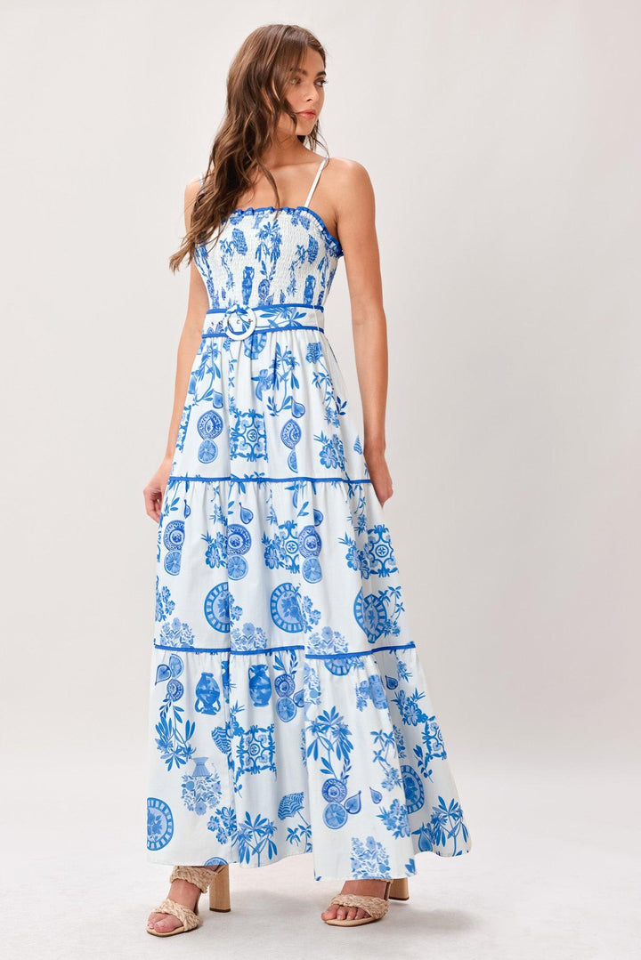 SANTORINI DREAM WOVEN MAXI DRESS — gallery