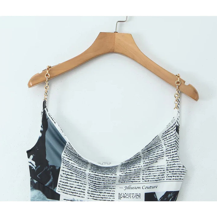 Illusion Newspaper Dress for Women - gallery