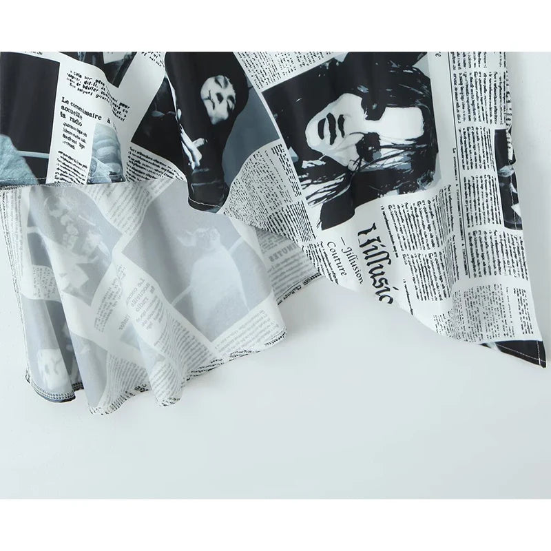 Illusion Newspaper Dress for Women - gallery