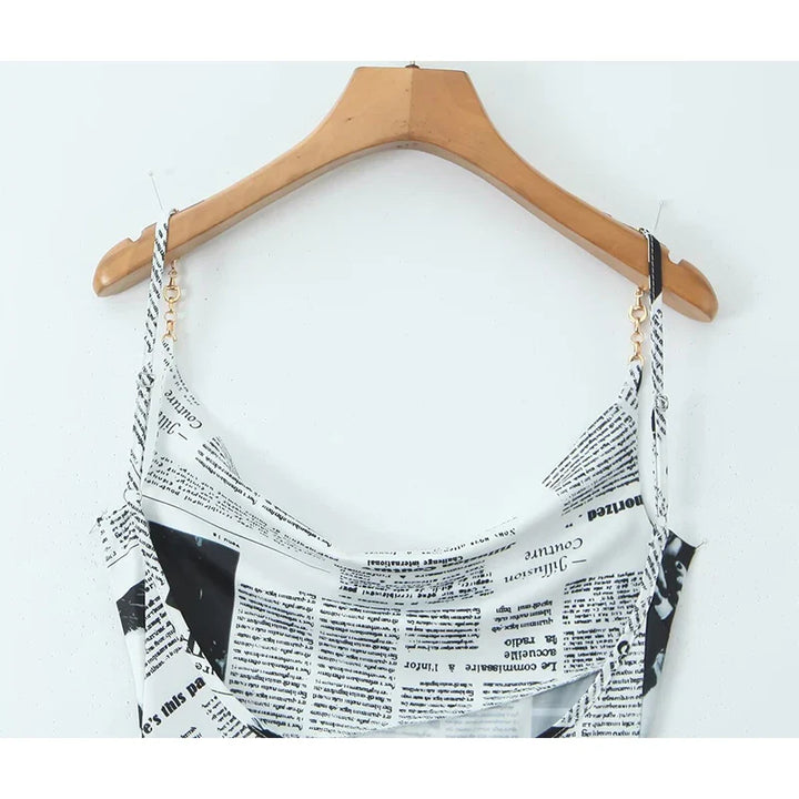 Illusion Newspaper Dress for Women - gallery