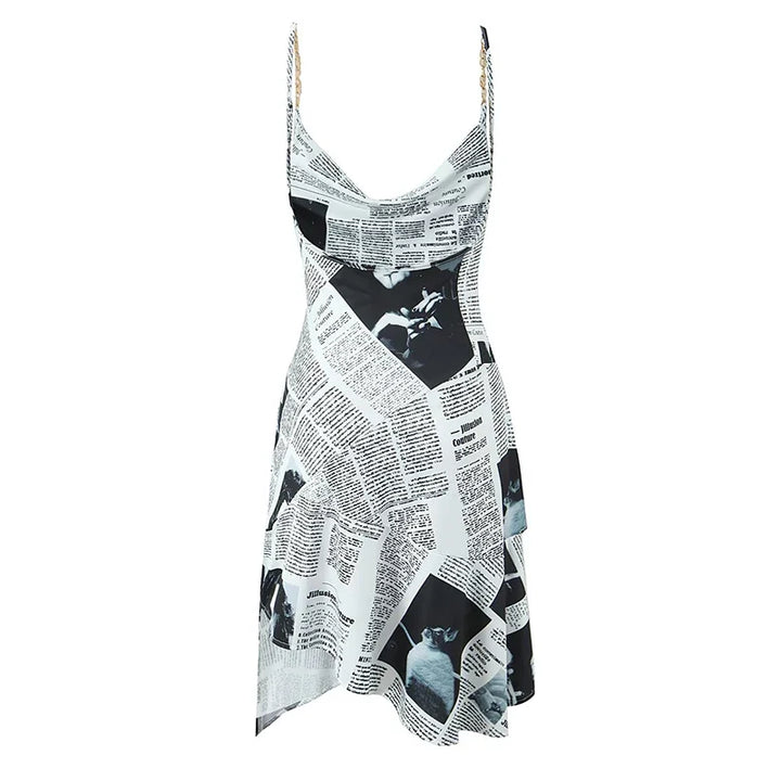 Illusion Newspaper Dress for Women - gallery