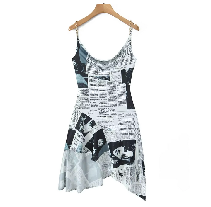 Illusion Newspaper Dress for Women - gallery
