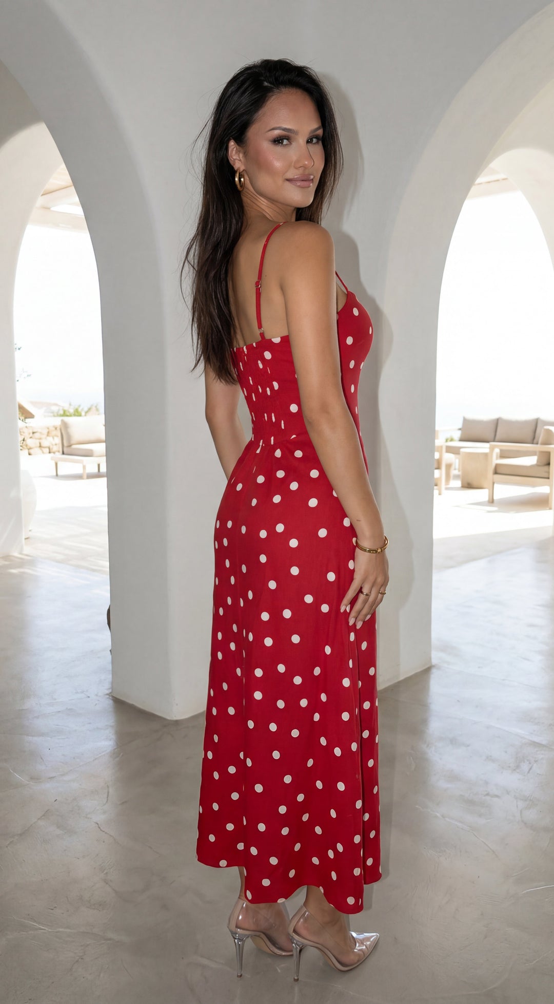 Odette Polka Dot Maxi Dress for Women - gallery