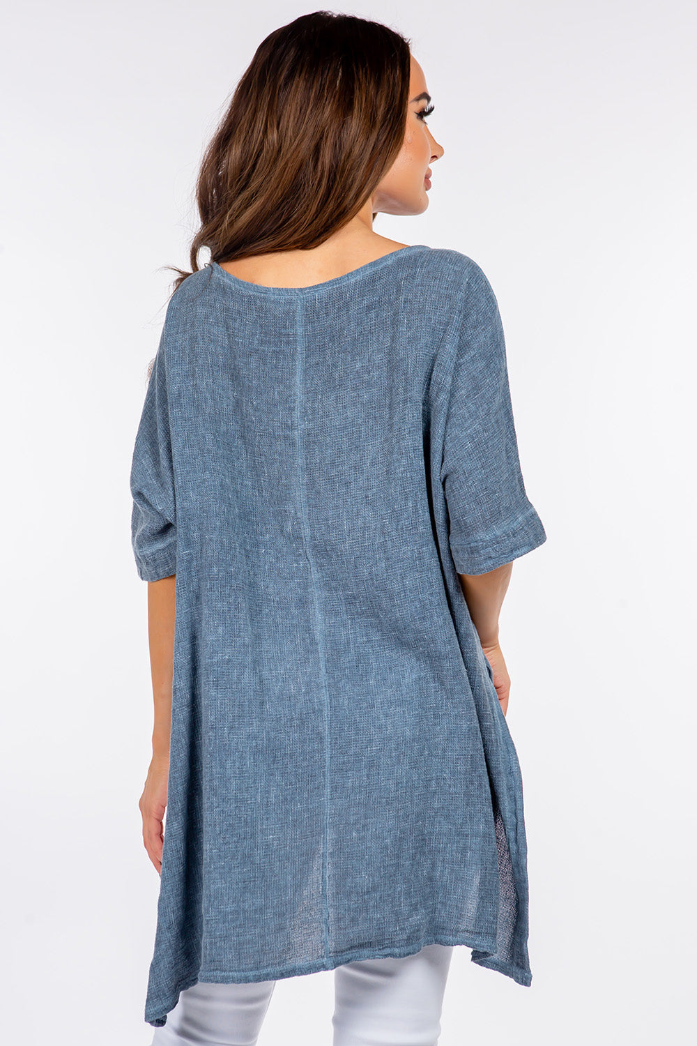 Italian Linen Side Open Tunic for Women - gallery