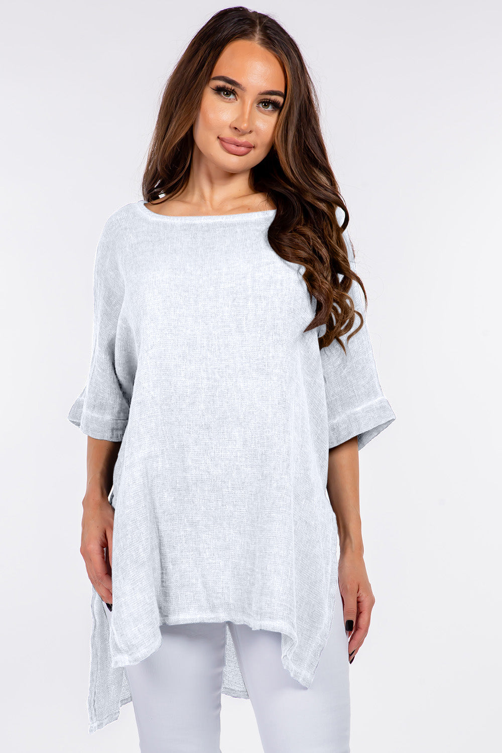 Italian Linen Side Open Tunic for Women - gallery