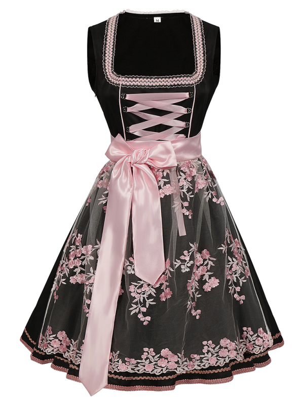 Floral Print Dirndl Dress - Oktoberfest and Festival Wear