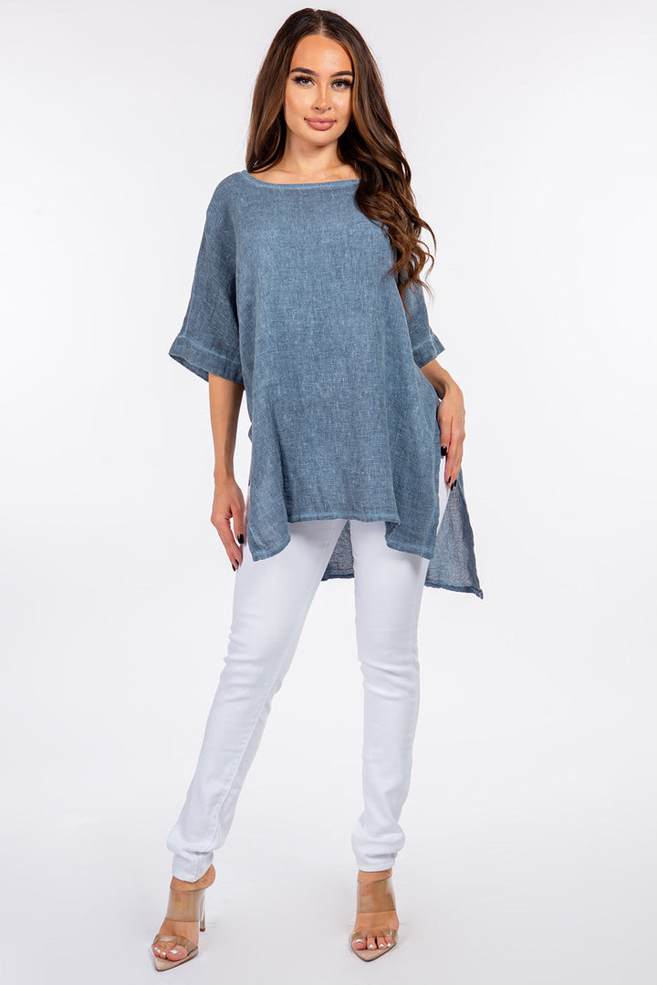 Italian Linen Side Open Tunic for Women