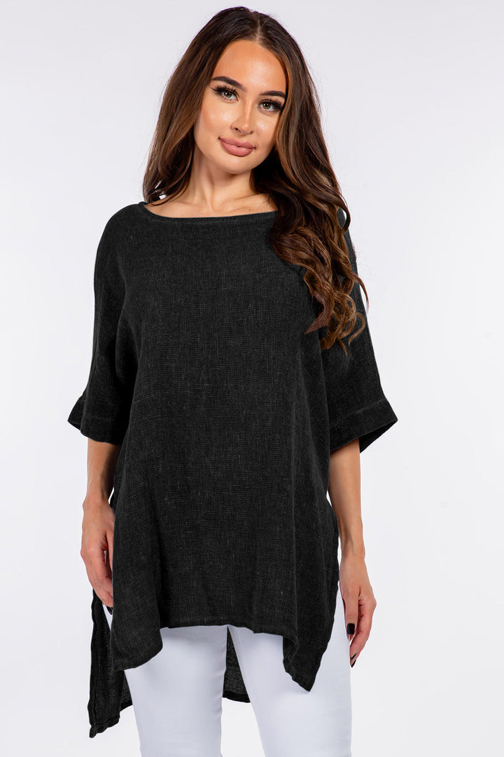 Italian Linen Side Open Tunic for Women - gallery