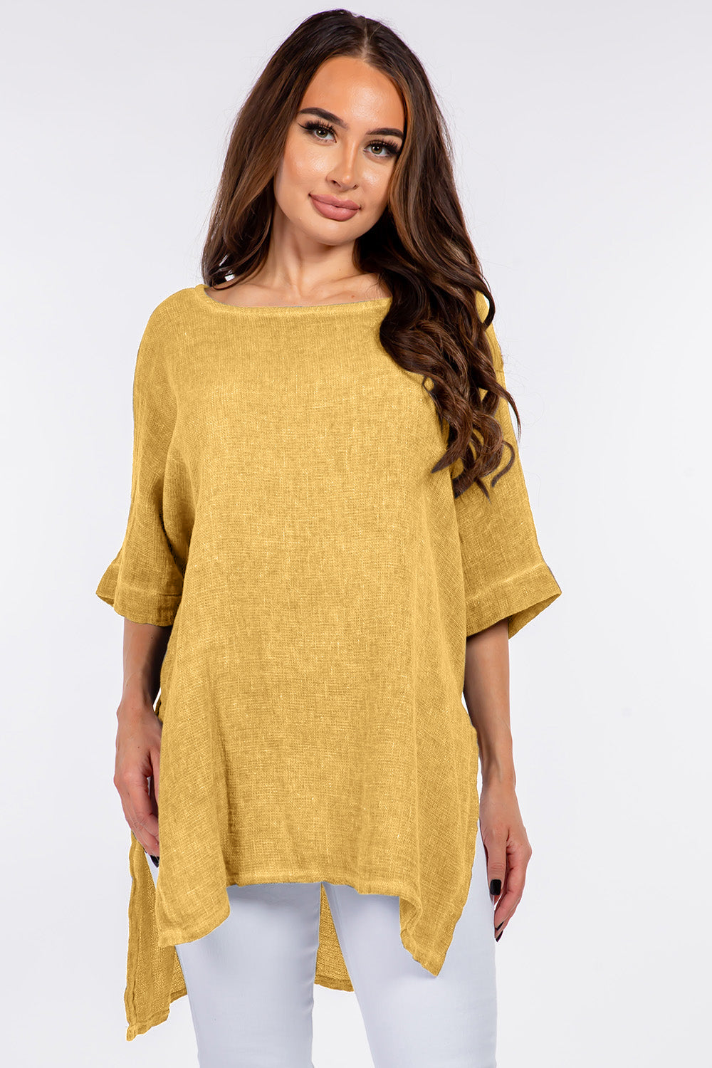 Italian Linen Side Open Tunic for Women - gallery