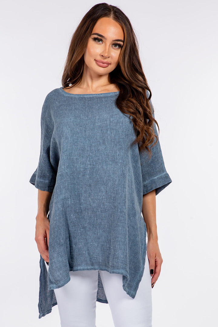 Italian Linen Side Open Tunic for Women - gallery
