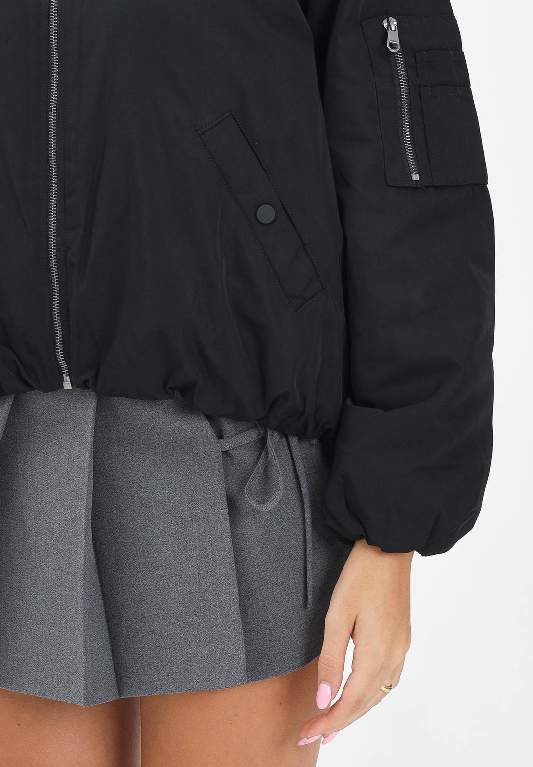 Black Bomber Jacket for Women - gallery
