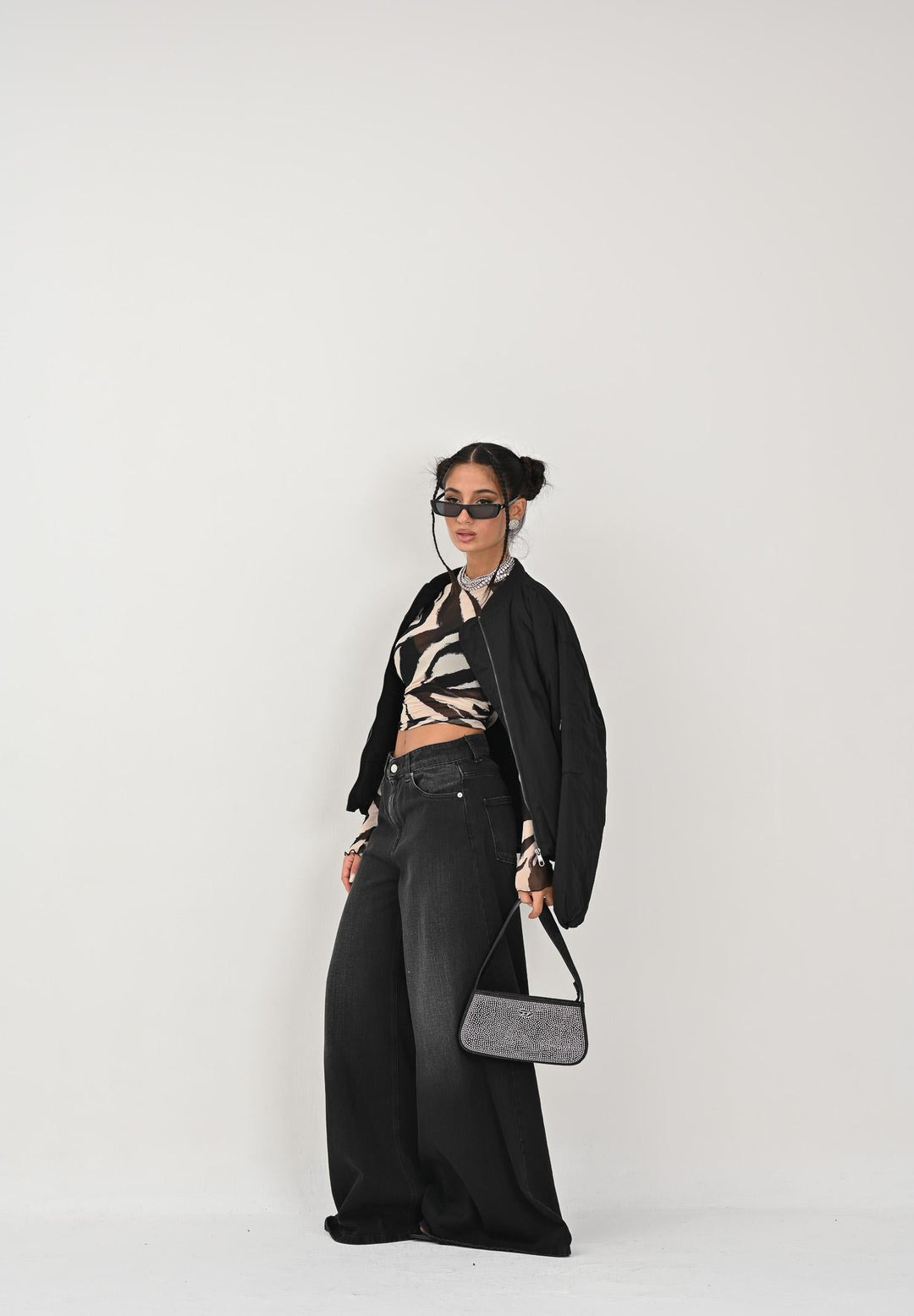 Black Bomber Jacket for Women - gallery