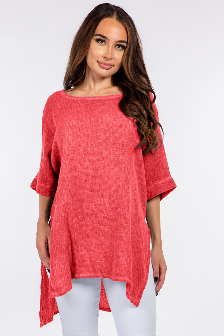 Italian Linen Side Open Tunic for Women - gallery